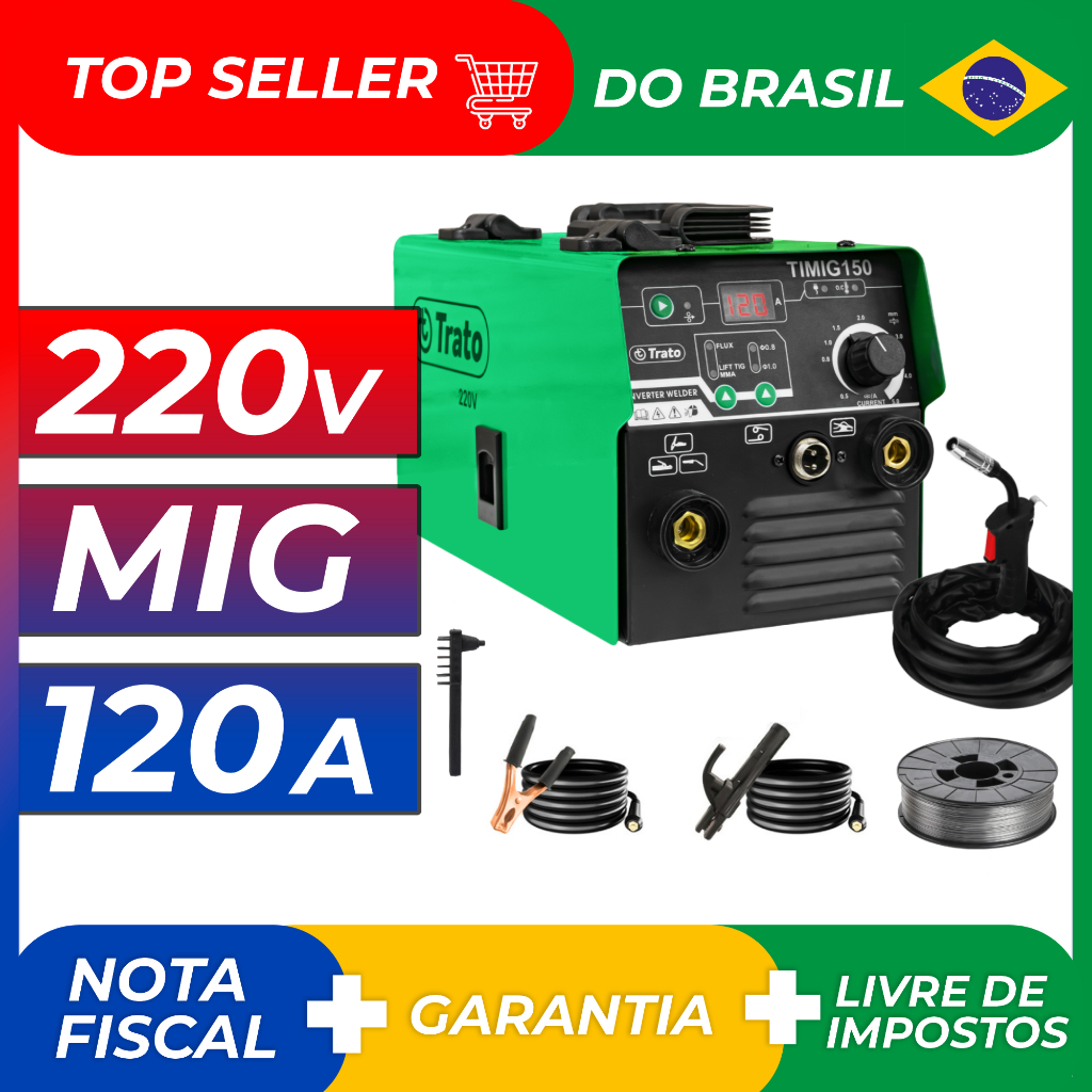 Máquina Solda Inversora MIG Sem Gás Timig150 220v Trato em Oferta na Shopee