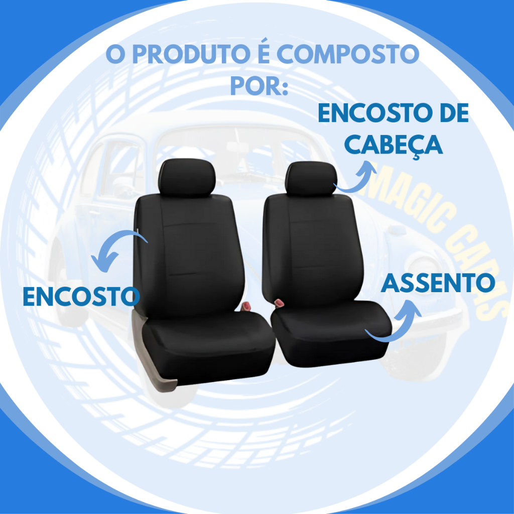 Jogo de Capas BancoVolkswagen Saveiro Cabine Simples + Brinde — imagem 2 de 2