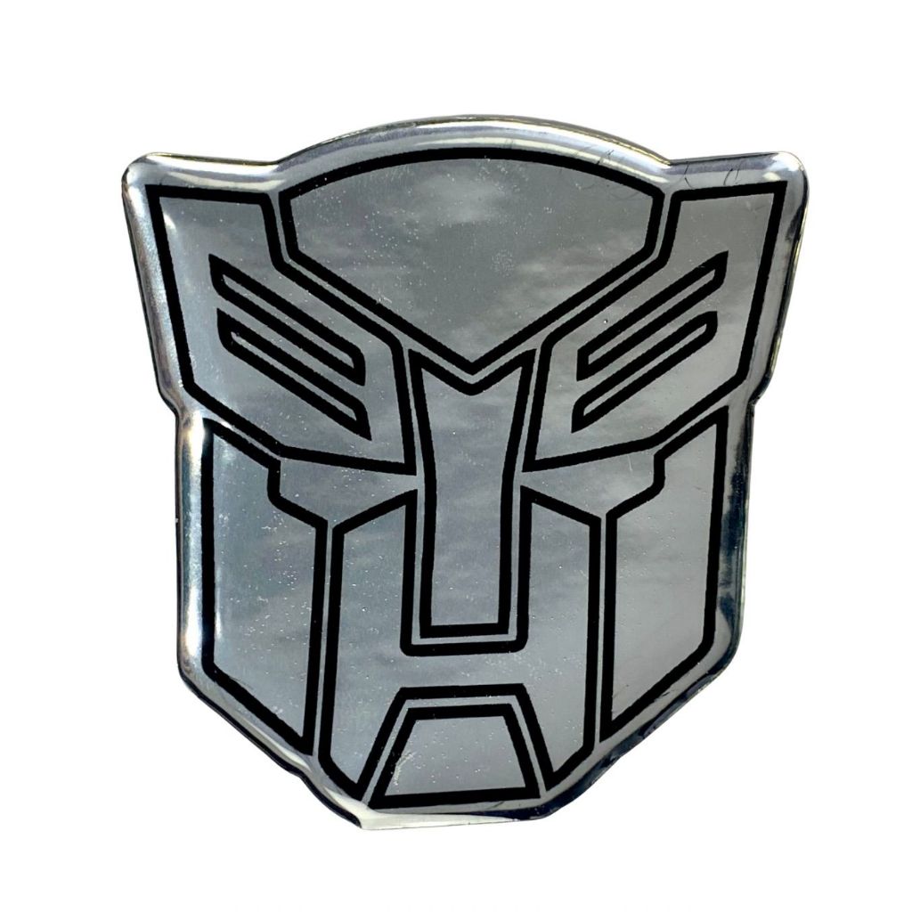 Adesivo Resinado 3D Logo Transformers Cromado Carro