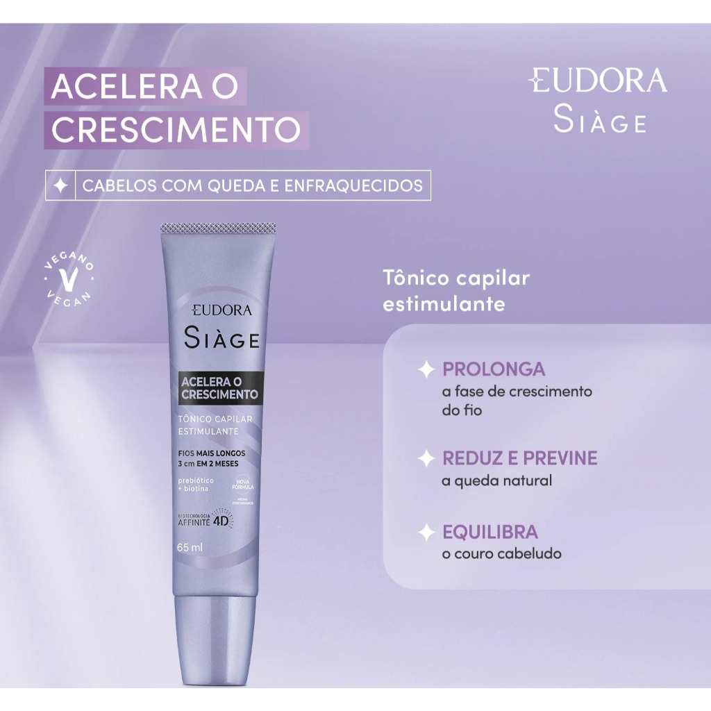 Tônico Capilar Siàge Acelera O Crescimento 65ml