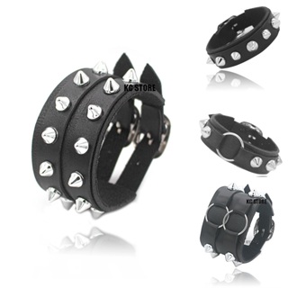Bracelete Pulseira Punk Rock Com Espinhos Spike Regulável Grosso couro preto masculino feminino em Oferta na Shopee