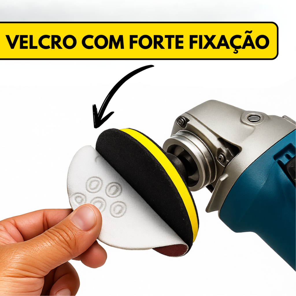 Kit 100 Disco de Lixa Velcro Circular 125mm 8 Furos Roto Orbital para Ferro Metal Madeira e Massa — imagem 2 de 2