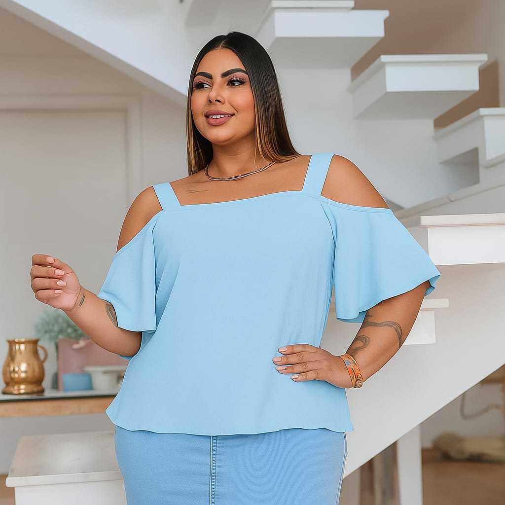 Blusa Feminina Plus Size Modelo Cigana – GG/G1