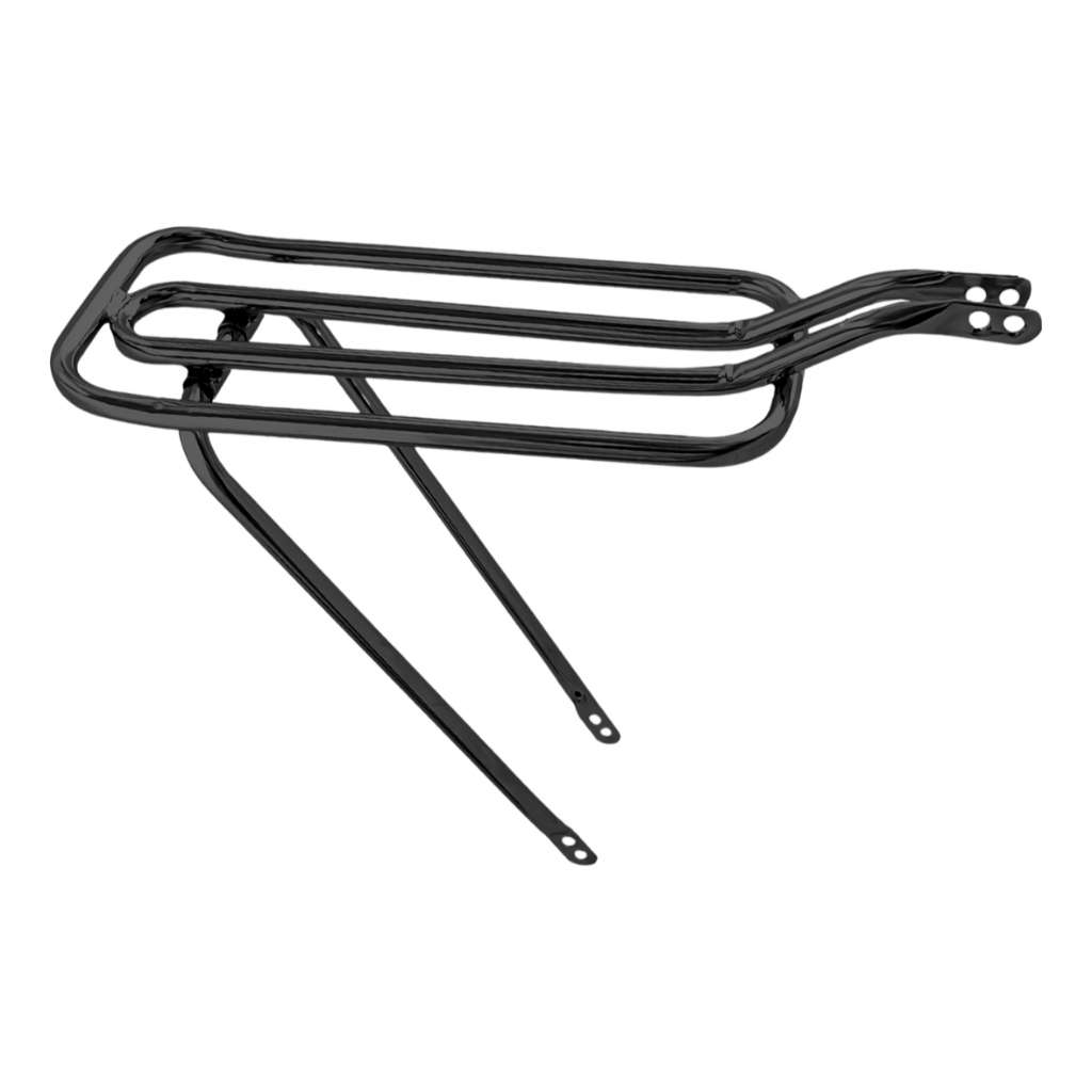 Bagageiro Articulado Traseiro Reto Preto Aço Forte Bicicleta Mobilete Caloi Xr Bike Aro 26 29