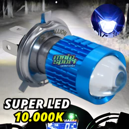 Lampada Moto Bombillo 10.000K Led Stallion Farol H4 Super Branca STG 301