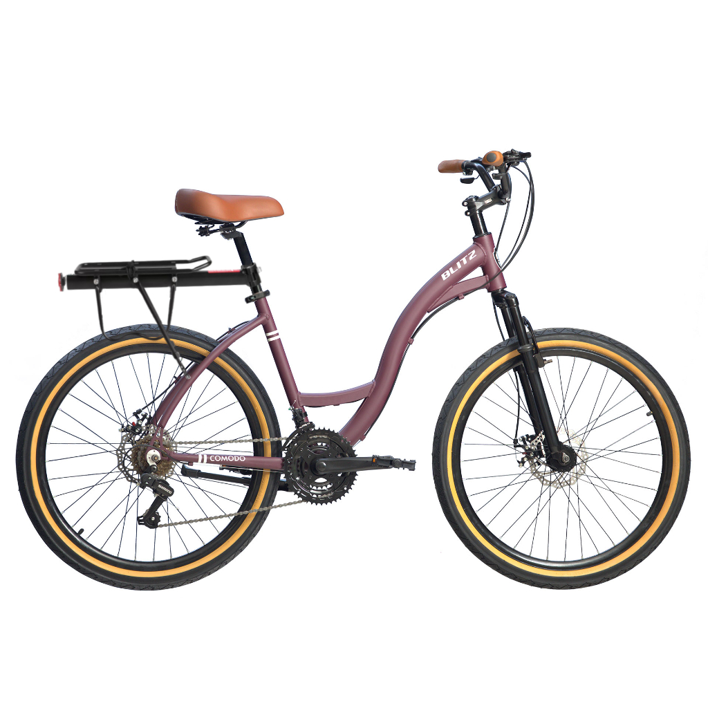 Promoção Bicicleta Blitz Aro 26 Comodo Urbana 21v + Bagageiro e Cadeado