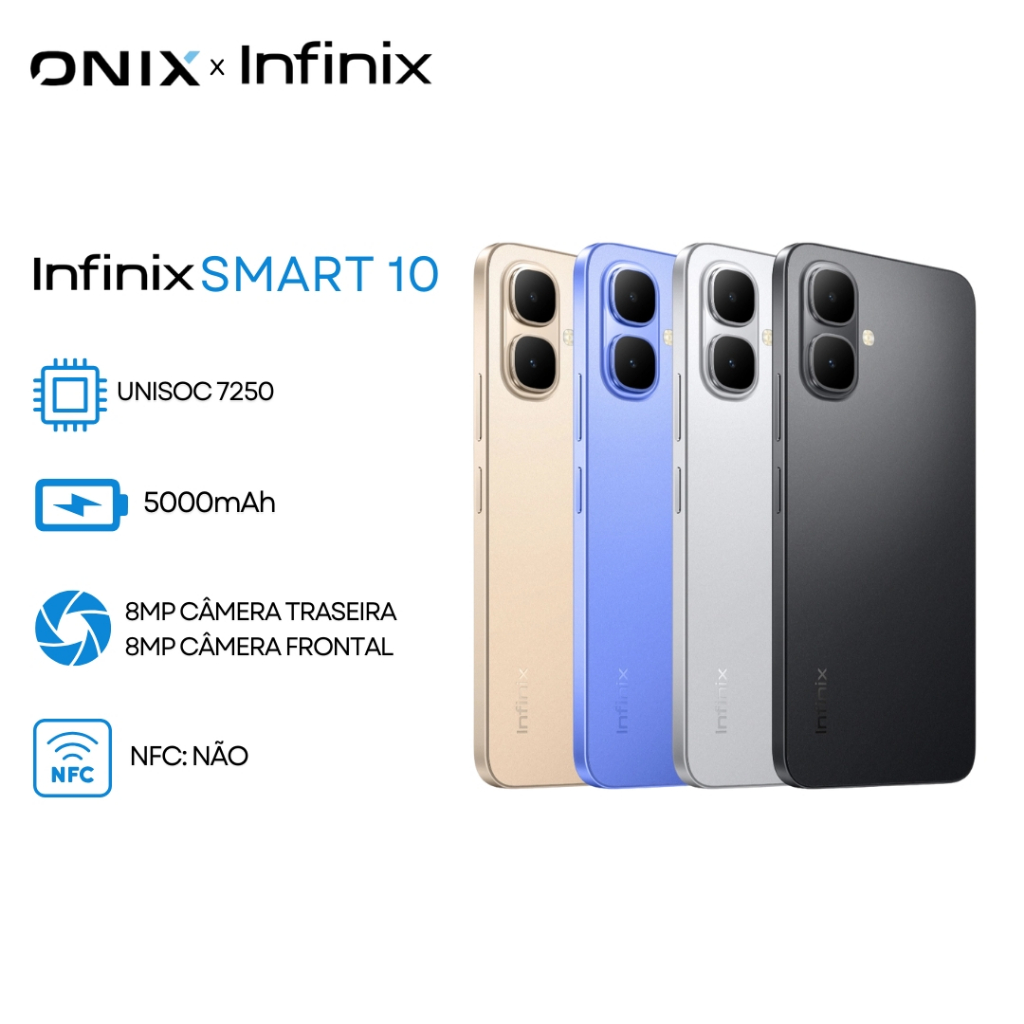 Infinix Smart 10 4.5g, 128gb/4gb Ram Expansível, Proteção Ip64, Processador T7250, Versão Global - Miniatura 3