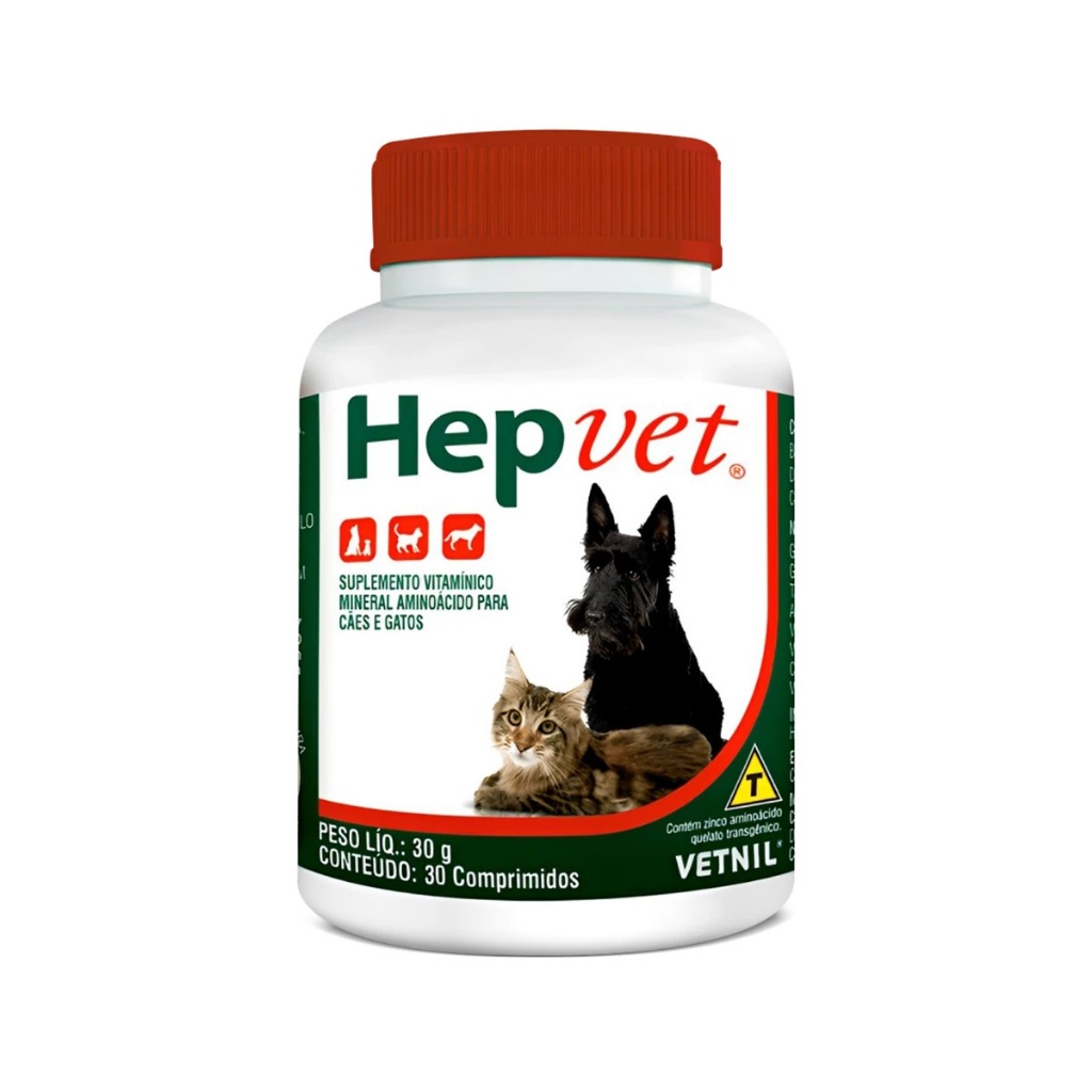 Hepvet 30 Comprimidos Suplemento Vitamínico - Vetnil em Oferta na Shopee