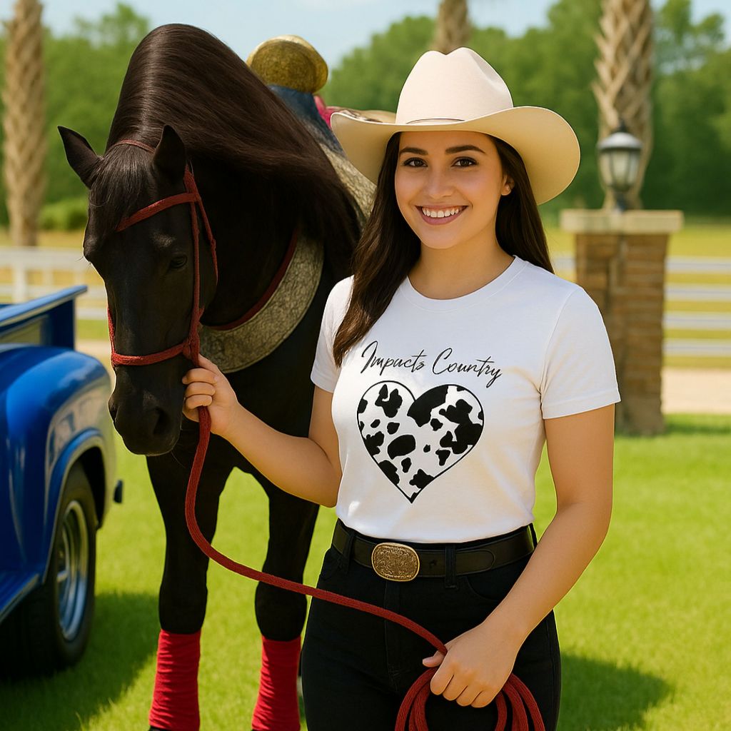 Camiseta Feminina Country T-shirt Coração De Rodeo T-shirt Country Camisa Em Algodão Fio 30.1