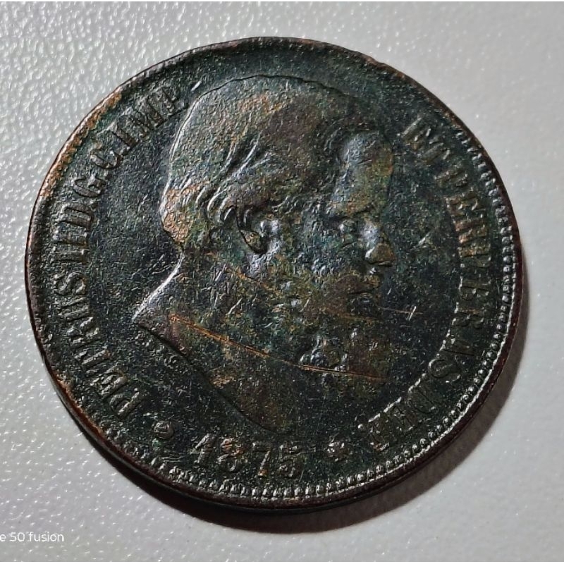 40 Réis 1875 - Império do Brasil - Elimatec Moedas Antigas.