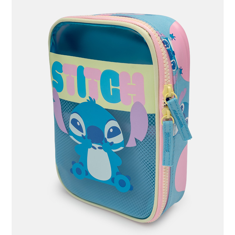 Estojo Escolar Grande 24 Elásticos Menina Stitch Disney Puket