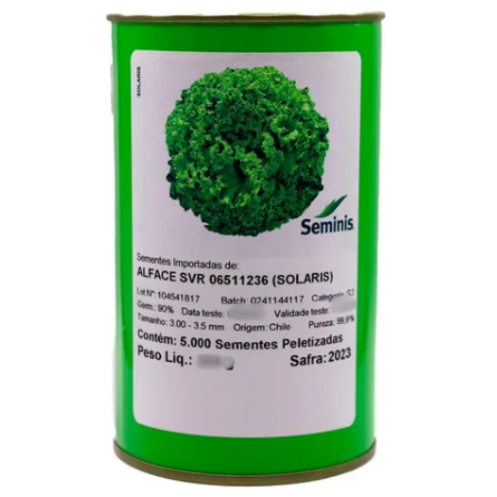 200 Sementes Peletizadas De Alface Crespa Solaris Seminis