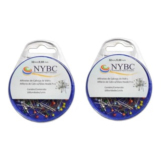 Kit Alfinete Cabeça de Vidro 200 Unidades NYBC Ideal Para Grandes Projetos Manter Seu Kit De Costura em Oferta na Shopee