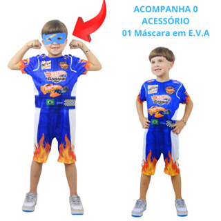 Fantasia Infantil Temas Carros Hot WHeels Com Máscara em E.V.A em Oferta na Shopee