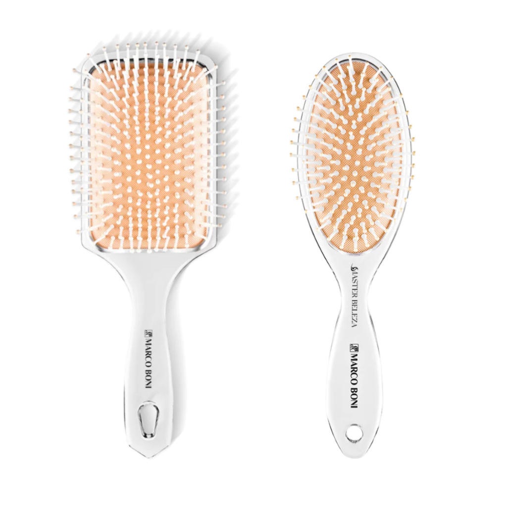 Kit 2 Escovas Raquete Quadrada E Oval Marco Boni Coleção Diamond Uso Diário Ref 7674 e 7675 em Oferta na Shopee