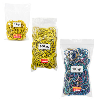 Elastico Para Dinheiro Amarelo/Colorido nº 18 Rubber Bands 25 e 100grs Borrachinha Borracha Elástica Liguinha Atilho