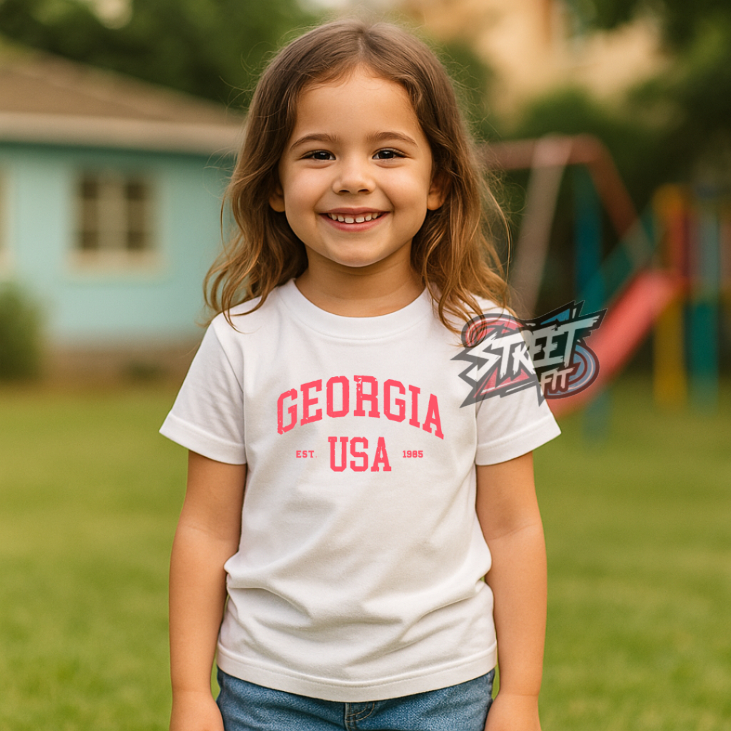 Camiseta Infantil Estampada Georgia Várias Cores Do 2 ao 16 Anos Juvenil adolescentes