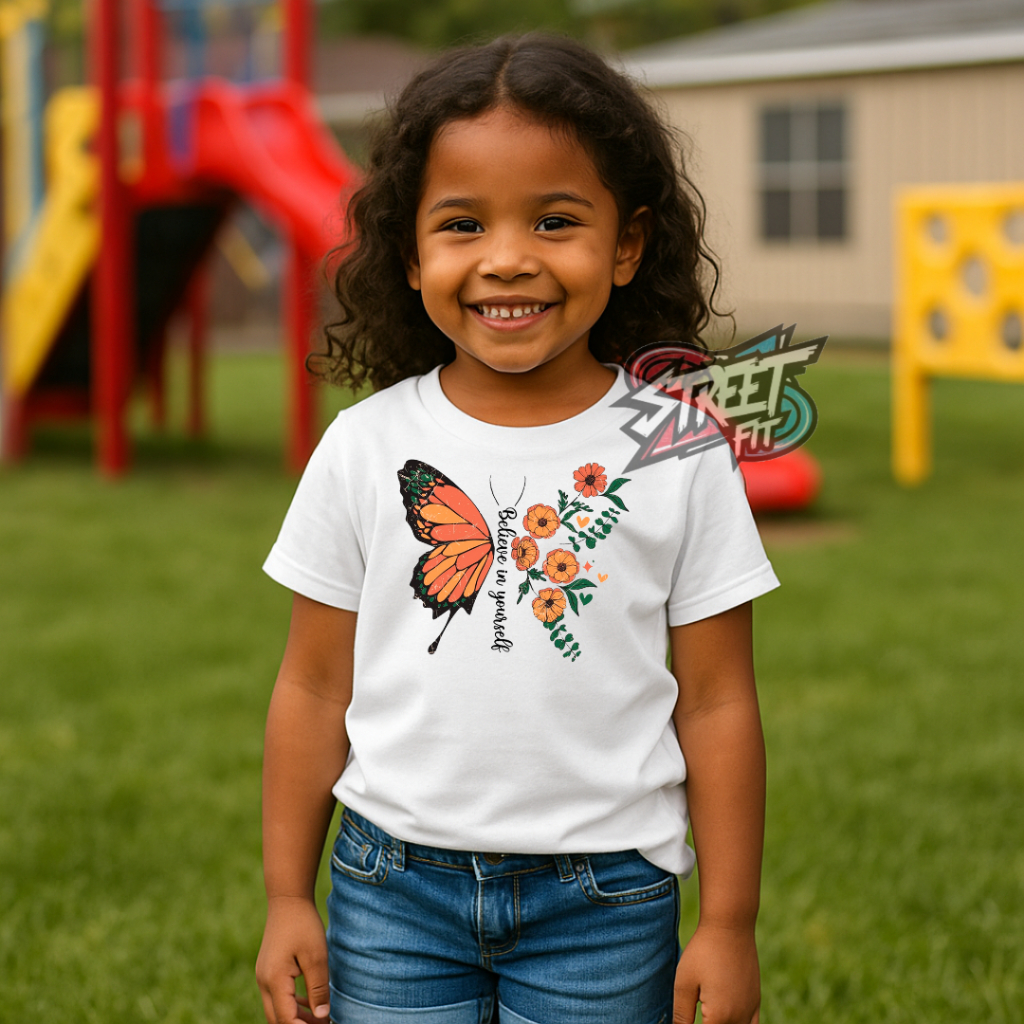 Camiseta Infantil Estampada Borboleta Várias Cores Do 2 ao 16 Anos Juvenil adolescentes