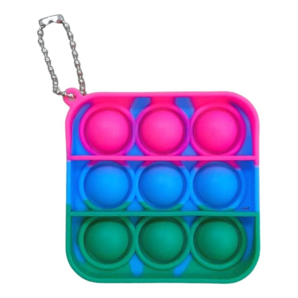 Brinquedo Chaveiro Pop It Silicone Quadrado Antiestresse