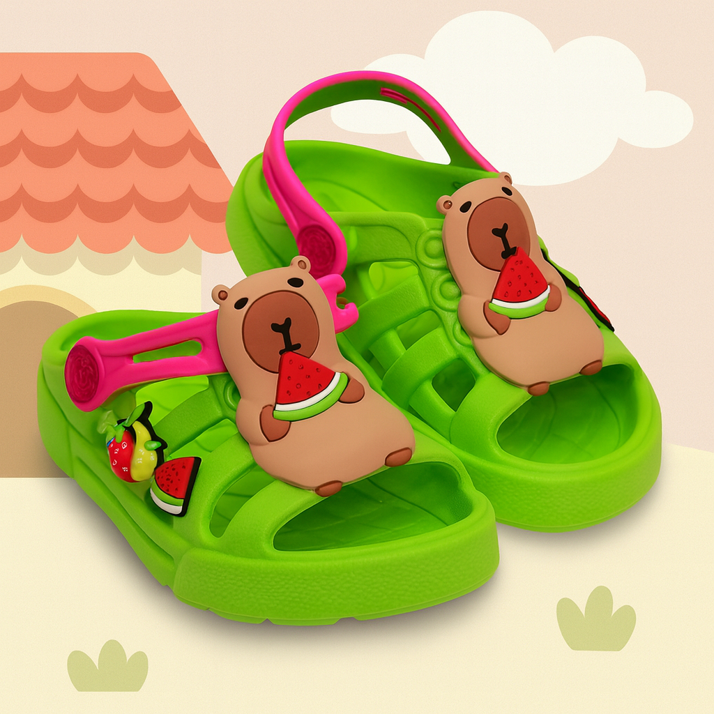 Babuche Infantil Menina Plugt Dude Capivara Verão Respirável Antiderrapante Natação Blogueirinha