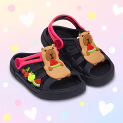 Sandália Babuche Infantil Menina Plugt Capivara Frutas Azul Marinho Pink Leve Divertido Moda