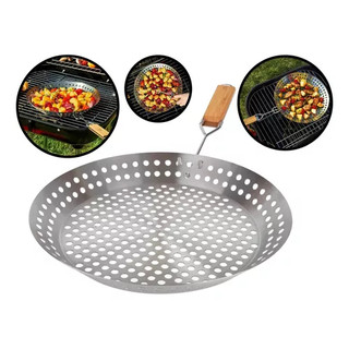 Panela Frigideira Grelhar Em Churrasqueira Inox 30cm - Mor