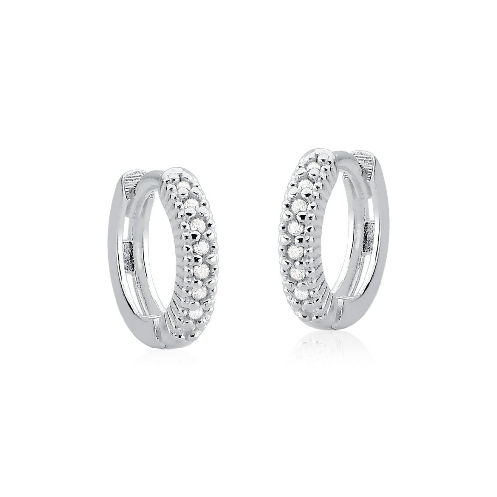 Brinco Argola de Prata 925 Click com Zircônias Cravejadas em Oferta na Shopee