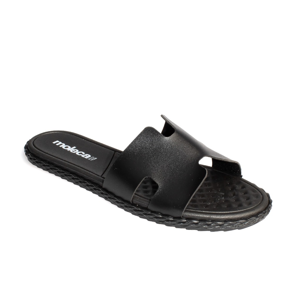 Rasteira Moleca Sandália Rasteirinha Feminino Casual 5452 Preto Trançado