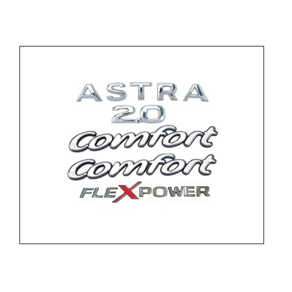 Emblemas Astra, Comfort, 2.0, Adesivo Flexpower Resinado