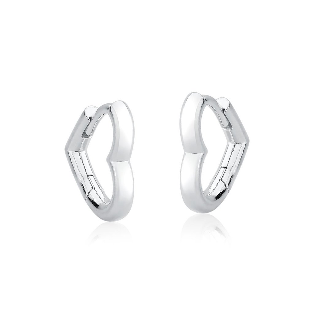 Brinco Argola de Prata 925 Click Coração Vazado em Oferta na Shopee