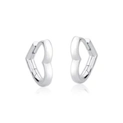 Brinco Argola de Prata 925 Click Coração Vazado