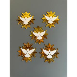 Kit 5 unidades Espírito Santo em Acrílico espelhado em Oferta na Shopee