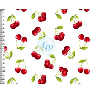 Tecido OXFORD estampado digital - Fruta - Cereja em Oferta na Shopee