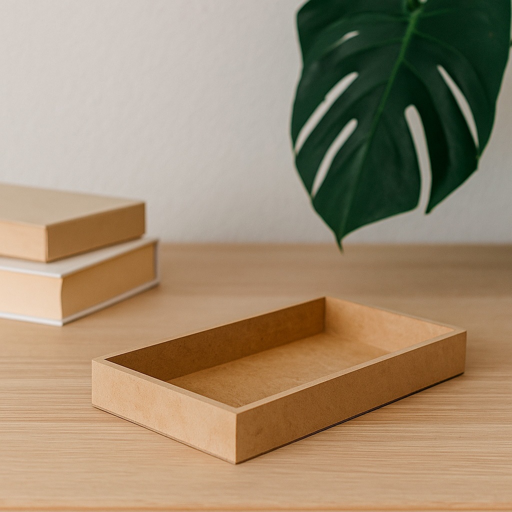 Bandeja para Montagem Kit Higiene Decoração Banheiro em MDF 20x10x3