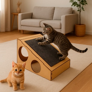 Arranhador para Gatos Rampa Anti Stress para Gatos Pet em Madeira MDF em Oferta na Shopee