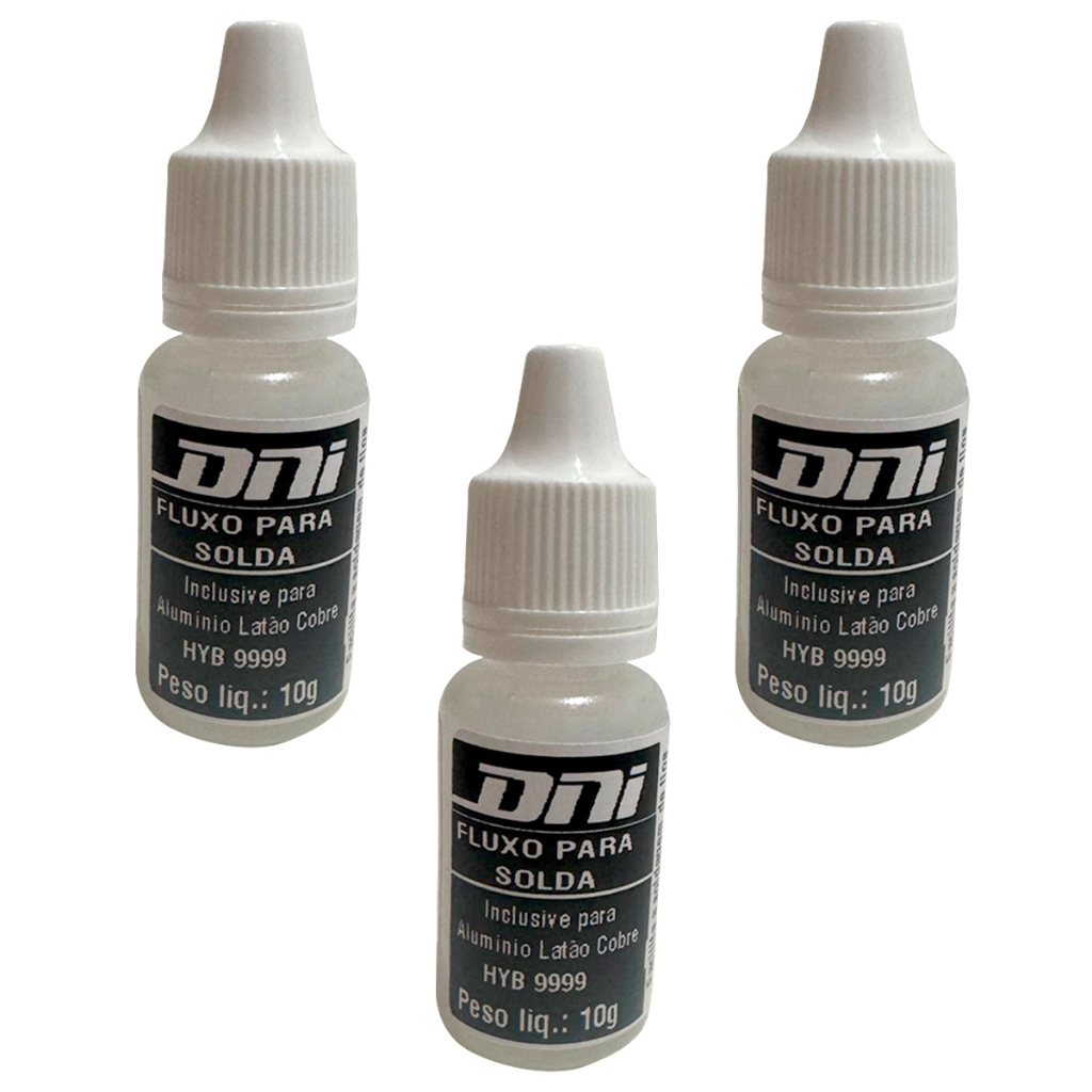 Kit 3 Fluxo Para Solda Gota Mágica Dni 10g Cada Dni Hyb 9999