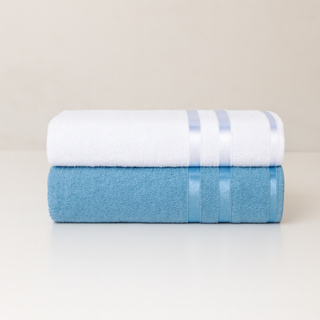 Kit 2 Toalhas de Banho Lyra 100% Algodão em Oferta na Shopee