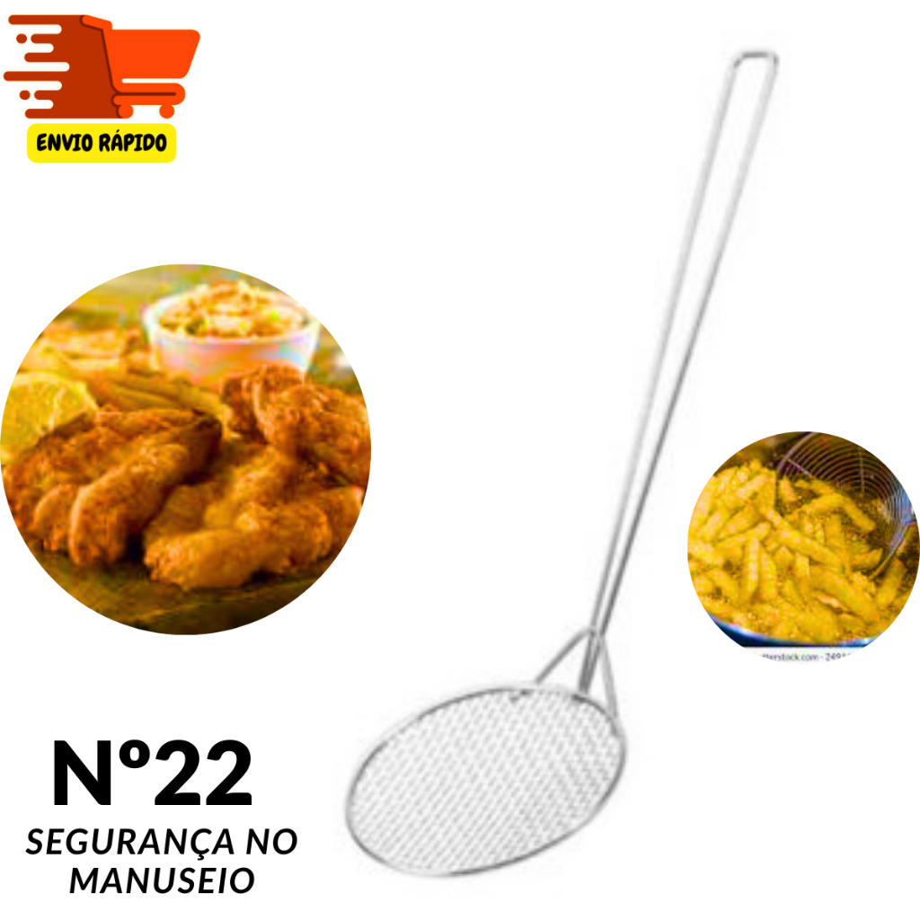 Escumadeira Para Fritura Nº22 – Pastel Coxinha Salgados Bar Cozinha e Restaurante