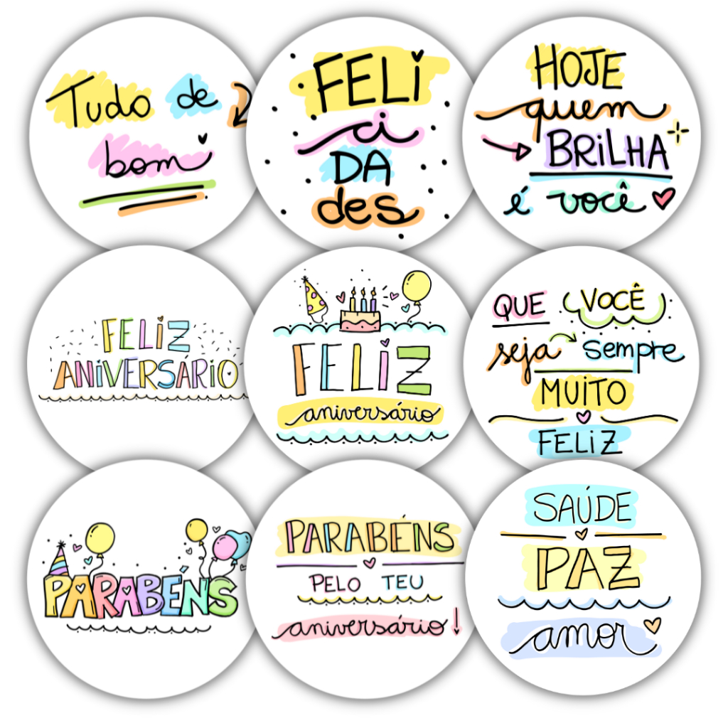 Kit 100 Adesivos Feliz Aniversário Parabéns Presente Embalagem Cliente em Oferta na Shopee