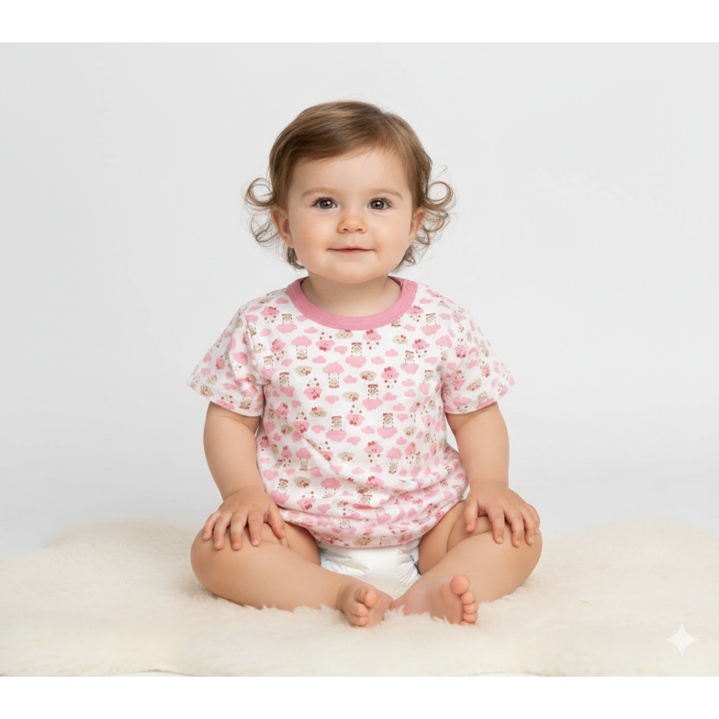 Kit 4 Camiseta Infantil Menina – 100% Algodão | Estampas Sortidas | Tamanhos P, M ou G