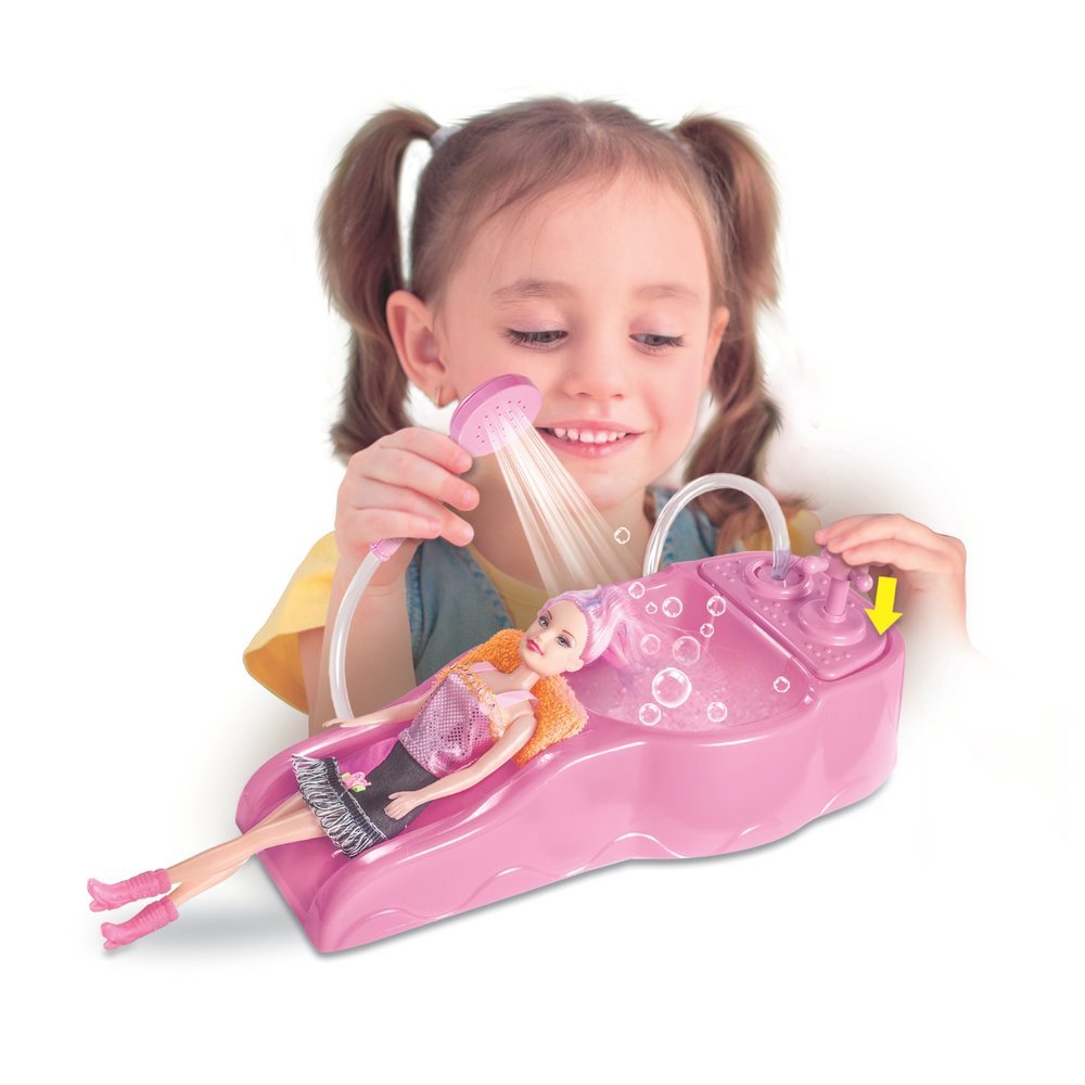 Lavatório Fashion + Boneca + Acessórios - Ducha sai água de verdade