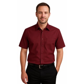 Camisa Masculina Social Manga Curta Com Bolso Blusa Masculina Social Não Amassa em Oferta na Shopee