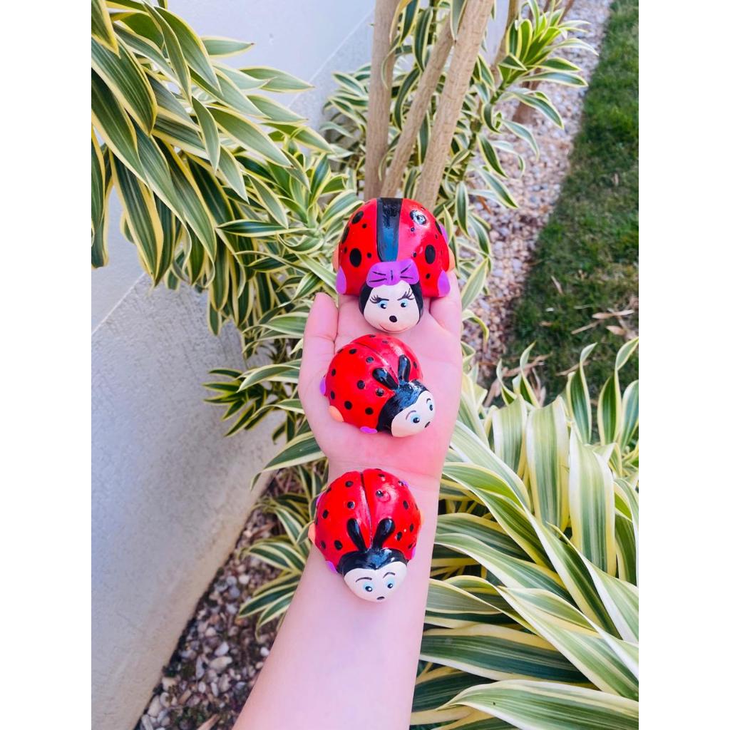 Mini Trio Joana Joaninha Peça Peças de Jardim Decoração Enfeite Ornamento em Oferta na Shopee