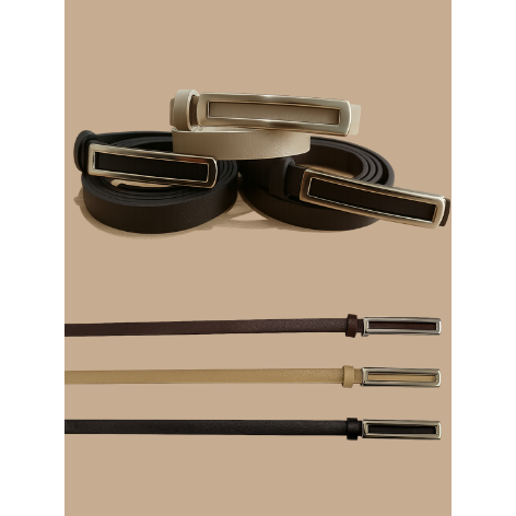 Kit 2  Cintos Alfaiataria Plus Size Social Elegante Versátil Casual com Fivela Dourada em Oferta na Shopee