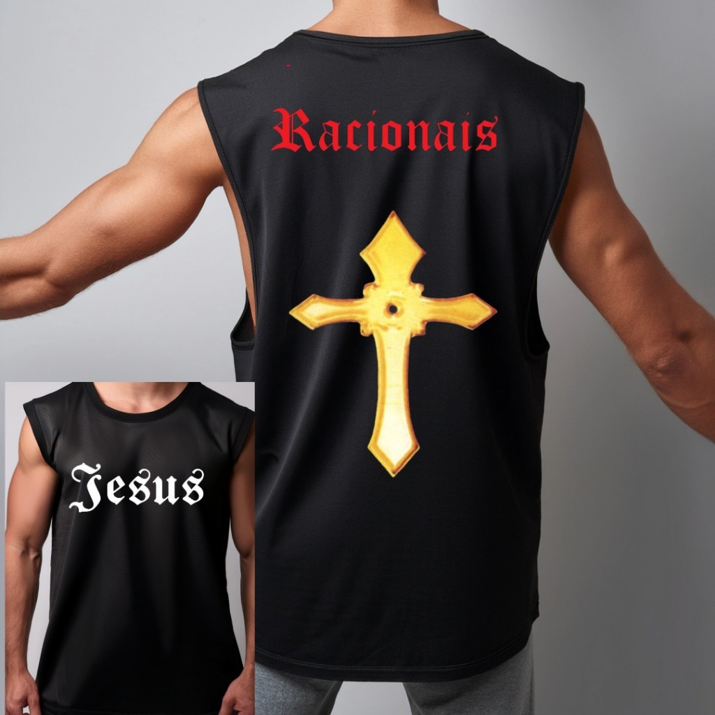 Camiseta Camisa  Oversized  Regata  cavada  100% Algodão estampada frente e verso  Racionais Mc's Rap Rapper Trap