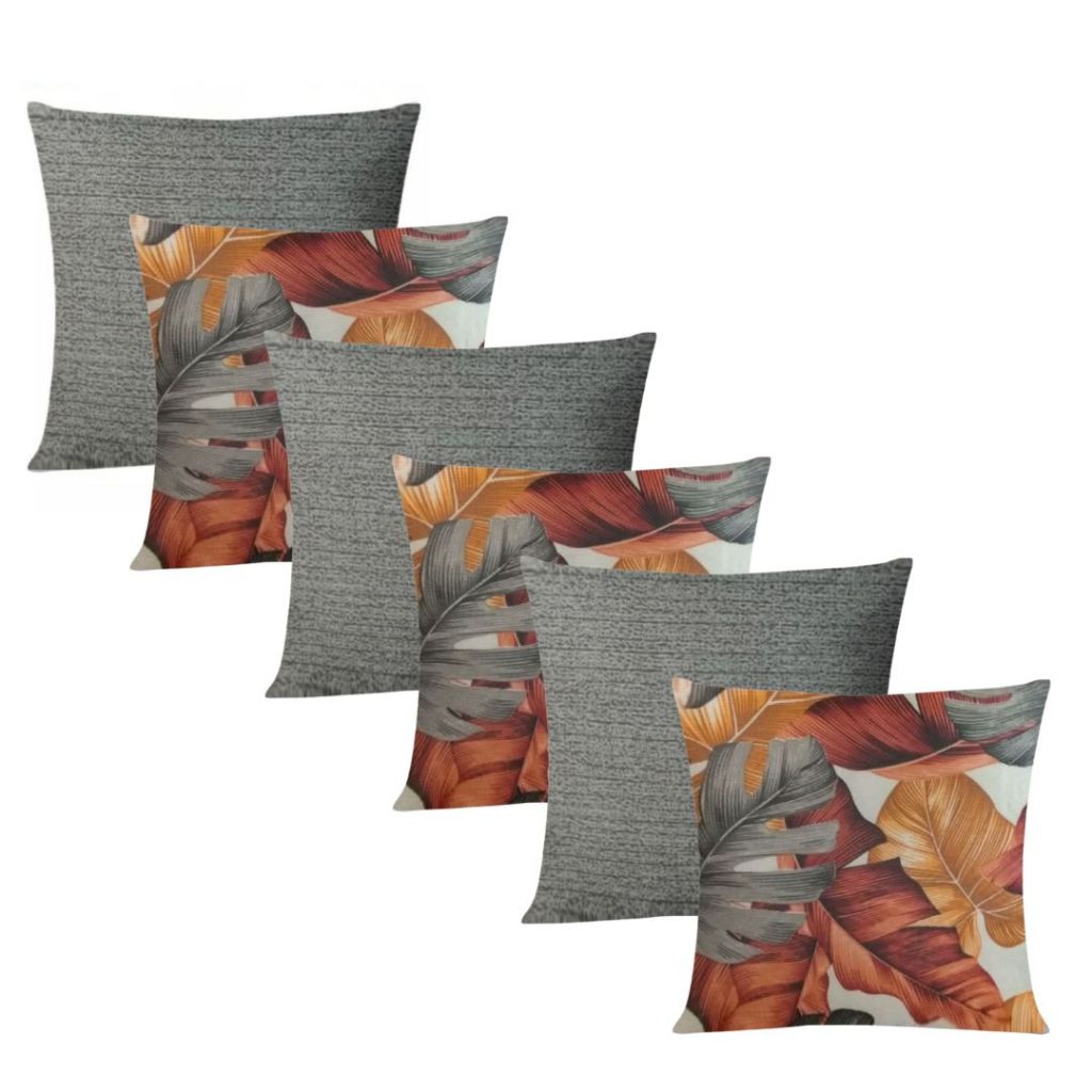 Kit 06 Almofadas Cheias 48x48cm Decorativas 06 unidades Com Refil Sala Quarto Com Zíper