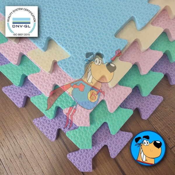 KIT 16 tatames Eva infantil PREMIUM CANDY COLORS 50cmX50cmX1cm de espessura com bordas de acabamento