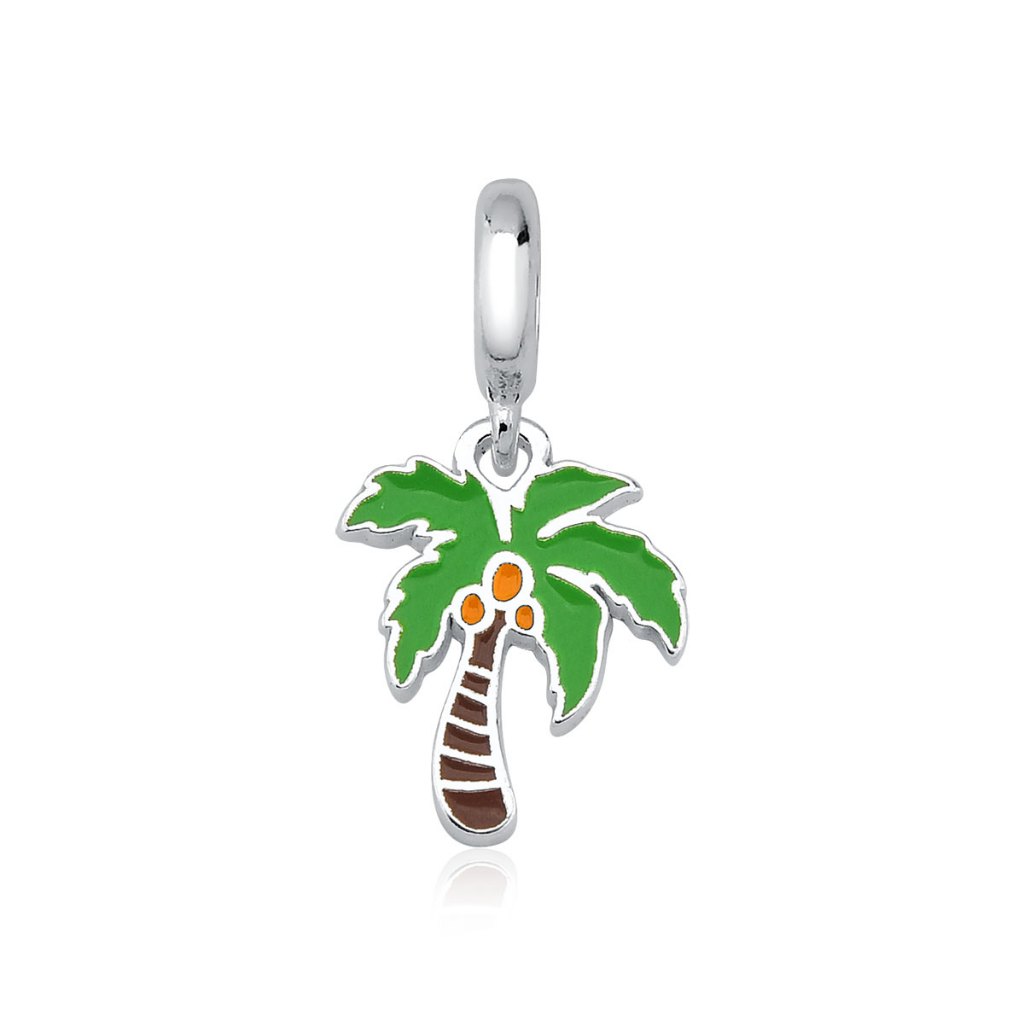 Berloque de Prata 925 Coqueiro Resinado em Oferta na Shopee