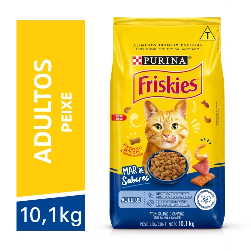 Ração Friskies Gatos Adultos Mar de Sabores 10,1Kg em Oferta na Shopee