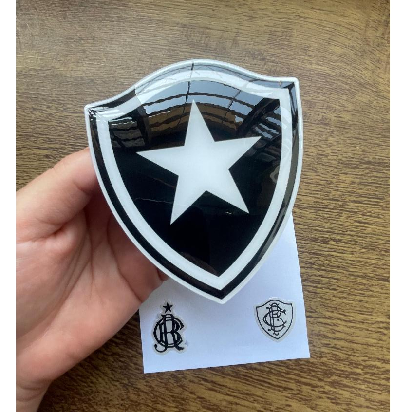 Kit c/ 3 Adesivo Resinado Auto Relevo Botafogo para Carro/Moto em Oferta na Shopee